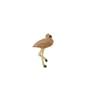 Flamingo Bird Pin - Gold and Pink